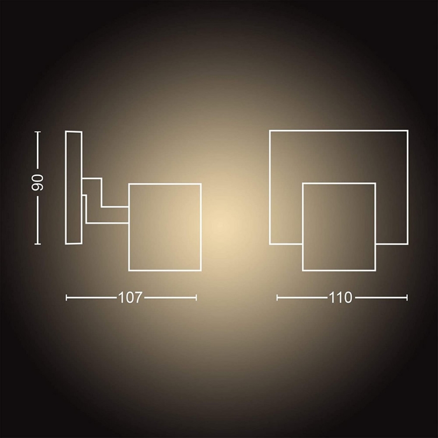 Philips - Himmennettävä LED-kohdevalo Hue RUNNER 1xGU10/4,2W/230V 2200-6500K + kauko-ohjaus musta