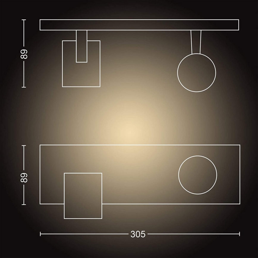 Philips - Himmennettävä LED-kohdevalo Hue RUNNER 2xGU10/4,2W/230V 2200-6500K + kauko-ohjaus valkoinen