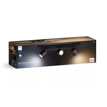 Philips - Himmennettävä LED-kohdevalo Hue RUNNER 3xGU10/4,2W/230V 2200-6500K + kauko-ohjaus musta