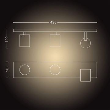 Philips - Himmennettävä LED-kohdevalo Hue RUNNER 3xGU10/4,2W/230V 2200-6500K + kauko-ohjaus musta