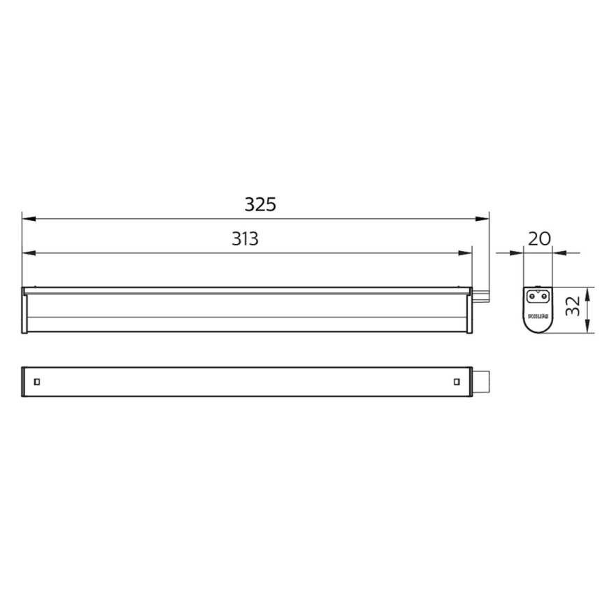 Philips - Keittiökaappien alla oleva LED-valo PROJECTLINE LED/3,4W/230V 3000/4000/6500K