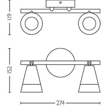 Philips - Kohdevalo CLEFT 2xGU10/5W/230V