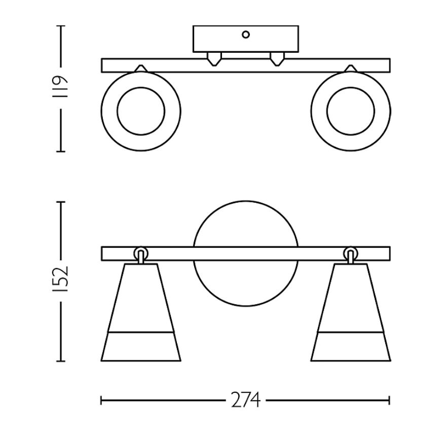 Philips - Kohdevalo CLEFT 2xGU10/5W/230V