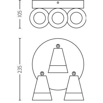 Philips - Kohdevalo CLEFT 3xGU10/5W/230V