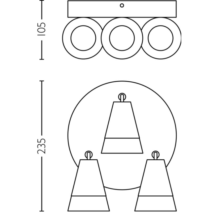 Philips - Kohdevalo CLEFT 3xGU10/5W/230V