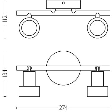 Philips - Kohdevalo CONDUIT 2xGU10/5W/230V musta/messinki