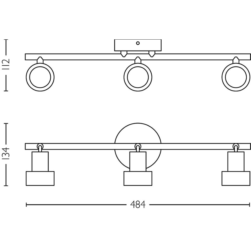 Philips - Kohdevalo CONDUIT 3xGU10/5W/230V musta/messinki