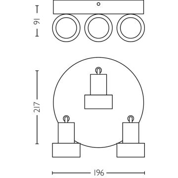 Philips - Kohdevalo CONDUIT 3xGU10/5W/230V musta/messinki