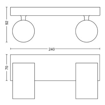 Philips - Kohdevalo KOSIPO 2xGU10/5,5W/230V valkoinen