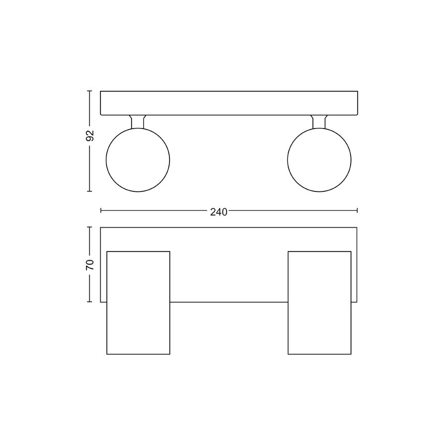 Philips - Kohdevalo KOSIPO 2xGU10/5,5W/230V valkoinen