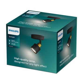 Philips - Kohdevalo NIALL 1xGU10/5W/230V musta/messinki