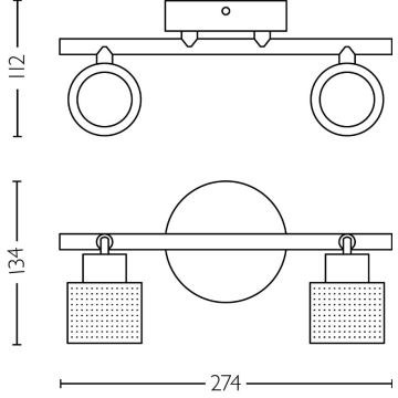 Philips - Kohdevalo NIALL 2xGU10/5W/230V musta/messinki