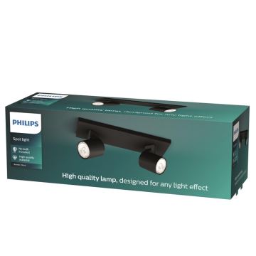 Philips - Kohdevalo RUNNER 2xGU10/20W/230V musta