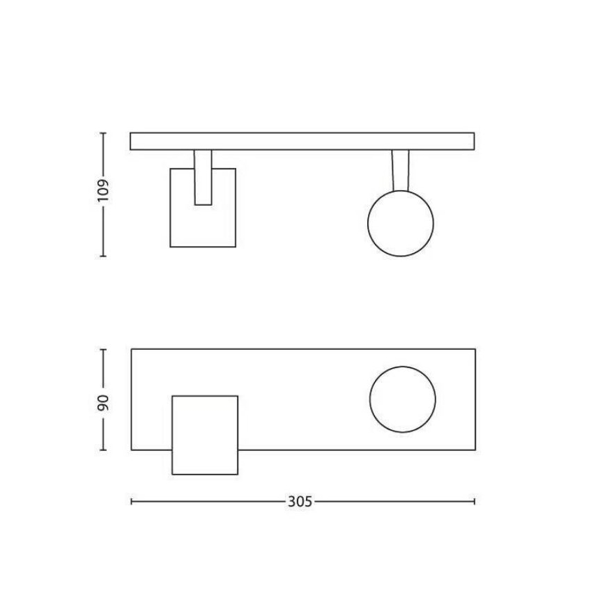 Philips - Kohdevalo RUNNER 2xGU10/20W/230V musta