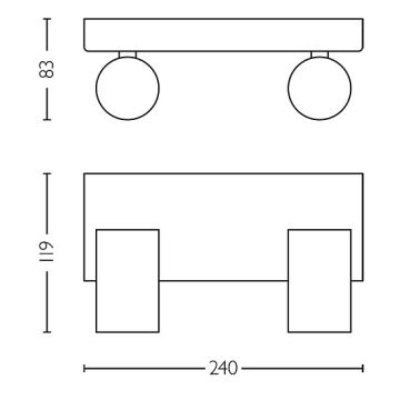 Philips - Kylpyhuoneen kohdevalo IDRIS 2xGU10/5W/230V IP44 musta