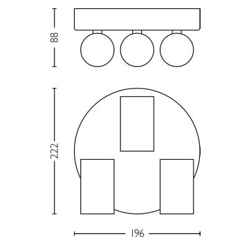 Philips - Kylpyhuoneen kohdevalo IDRIS 3xGU10/5W/230V IP44 musta