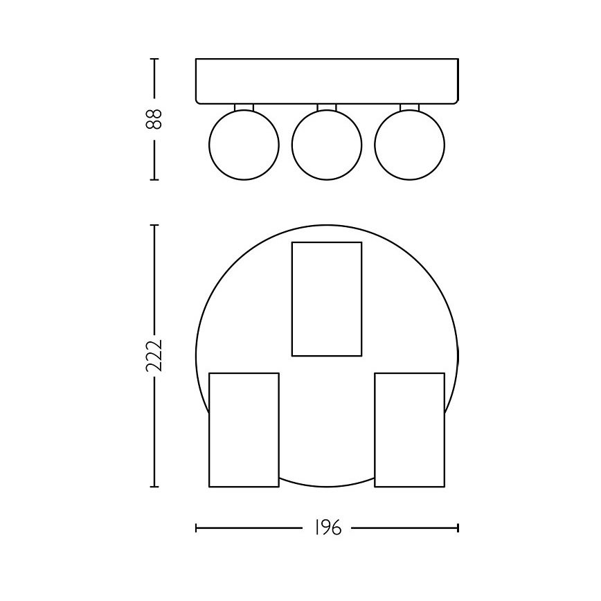 Philips - Kylpyhuoneen kohdevalo IDRIS 3xGU10/5W/230V IP44 musta