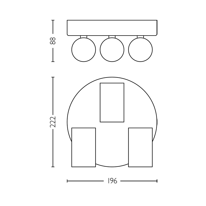 Philips - Kylpyhuoneen kohdevalo IDRIS 3xGU10/5W/230V IP44 musta/kulta