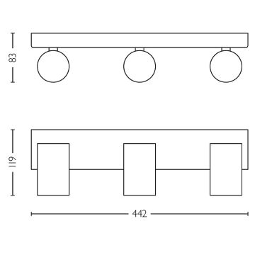 Philips - Kylpyhuoneen kohdevalo IDRIS 3xGU10/5W/230V IP44 valkoinen