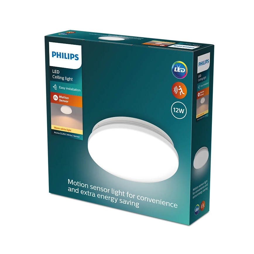 Philips - LED-kattovalaisin anturilla ACUNA LED/12W/230V 2700K