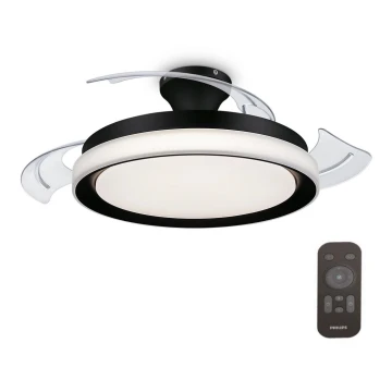 Philips-LED-kattovalaisin tuulettimella BLISS LED/35W/230V 5500/4000/2700K musta + kauko-ohjaus