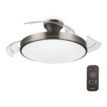 Philips-LED-kattovalaisin tuulettimella BLISS LED/35W/230V 5500/4000/2700K nikkeli + kauko-ohjaus