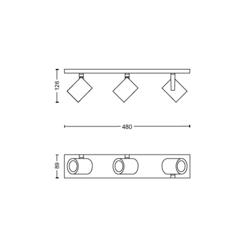 Philips - LED RGBW Himmennettävä kohdevalo Hue ARGENTA 3xGU10/4,2W/230V 2000-6500K