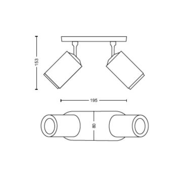 Philips - LED RGBW Himmennettävä kohdevalo Hue FUGATO 2xGU10/4,2W/230V 2000-6500K musta