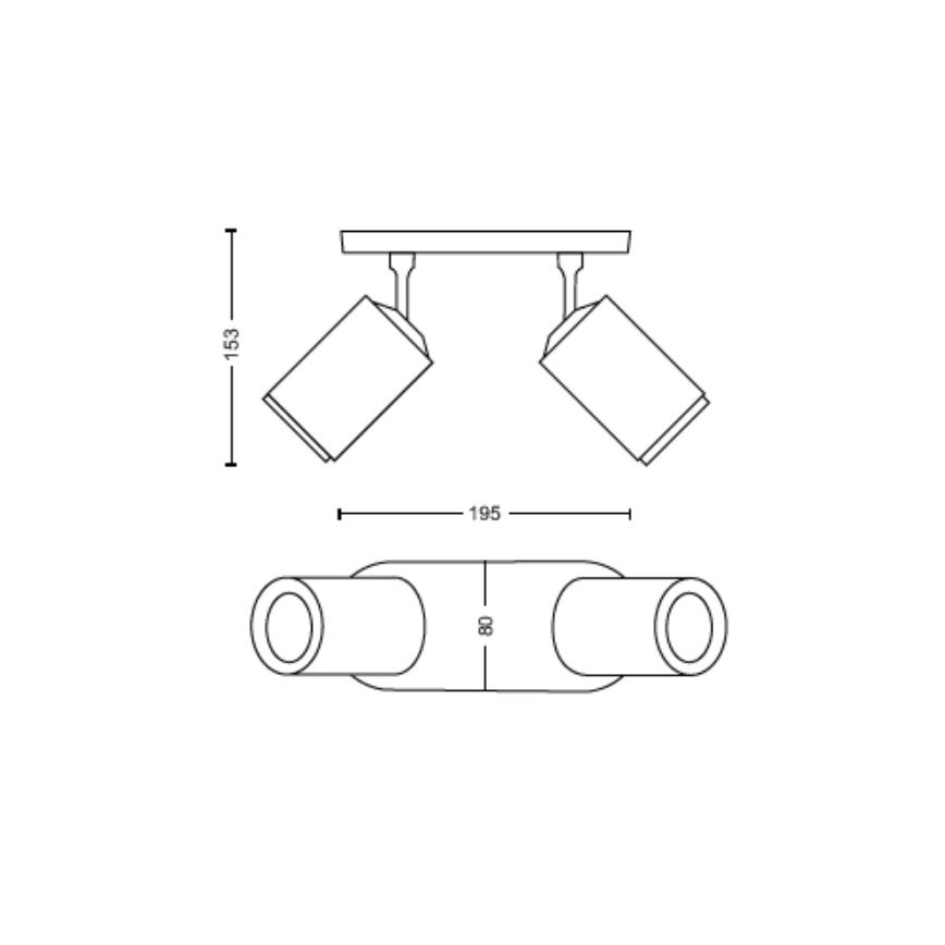 Philips - LED RGBW Himmennettävä kohdevalo Hue FUGATO 2xGU10/4,2W/230V 2000-6500K musta