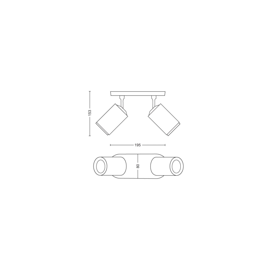 Philips - LED RGBW Himmennettävä kohdevalo Hue FUGATO 2xGU10/4,2W/230V 2000-6500K valkoinen