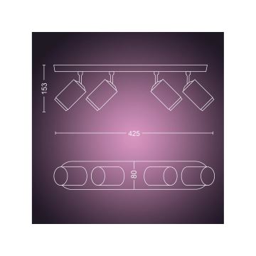 Philips - LED RGBW Himmennettävä kohdevalo Hue FUGATO 4xGU10/4,2W/230V 2000-6500K musta