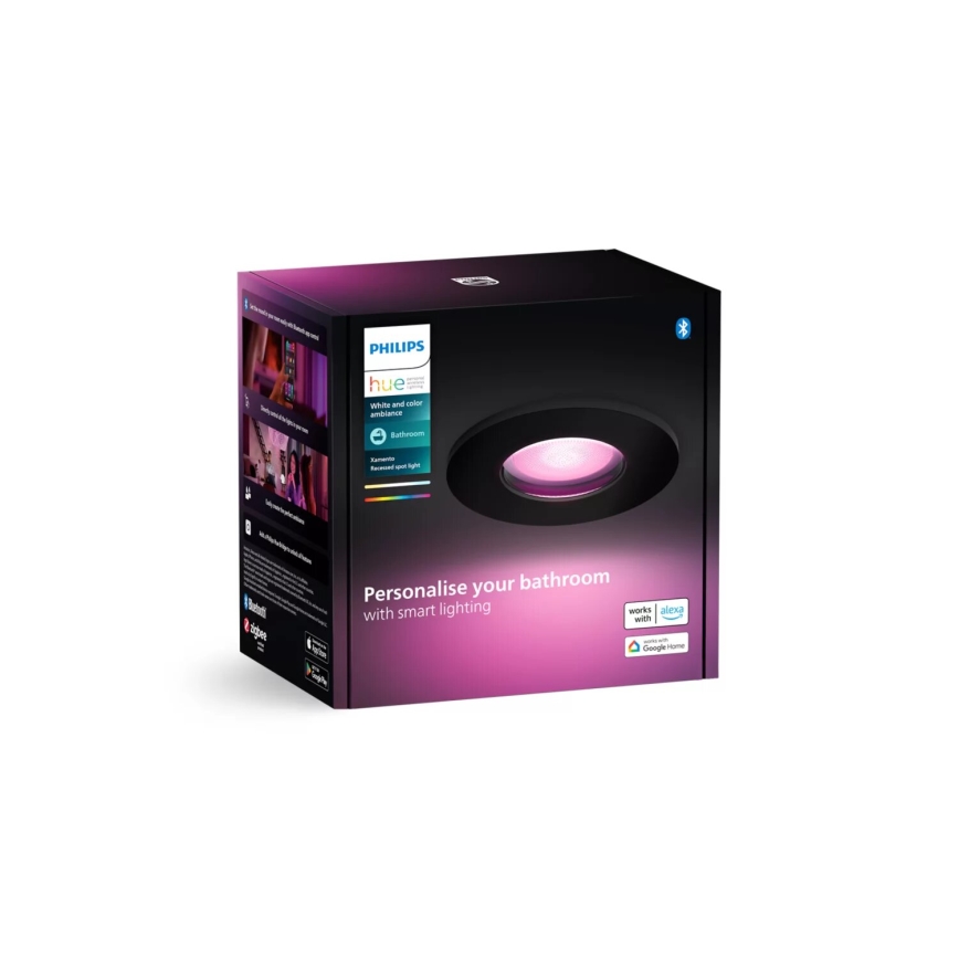 Philips - LED RGBW Himmennettävä kylpyhuoneen kattovalaisin Hue XAMENTO 1xGU10/4,2W/230V 2000-6500K IP44