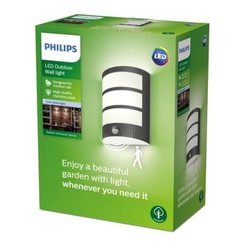 Philips - LED-ulkoseinävalo anturilla LED/6W/230V 4000K IP44