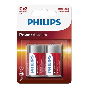 Philips LR14P2B/10 - 2 kpl Alkaliparisto C POWER ALKALINE 1,5V 7200mAh