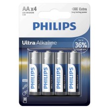 Philips LR6E4B/10 - 4 kpl Alkaliparisto AA ULTRA ALKALINE 1,5V 2800mAh