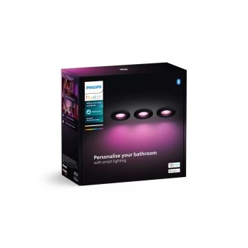 Philips - SETTI 3x LED RGBW Himmennettävä kylpyhuoneen kattovalaisin Hue XAMENTO 1xGU10/4,2W/230V 2000-6500K IP44