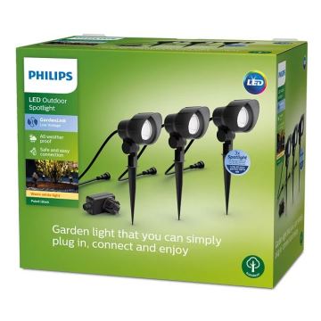 Philips -SETTI 3x LED-ulkovalaisin LED/6W/230V 2700K IP44