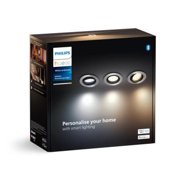 Philips - SETTI 3x Himmennettävä riippuva LED-kattovalaisin Hue MILLISKIN 1xGU10/4,2W/230 2200-6500K