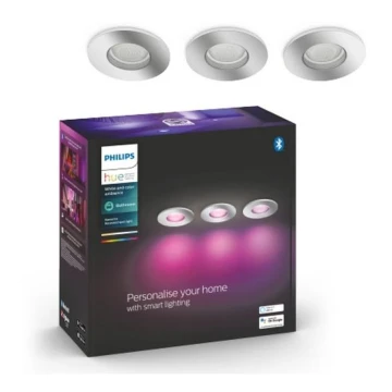 Philips - SETTI 3xLED RGB Himmennettävä kylpyhuonevalaisin Hue XAMENTO 1xGU10/5,7W/230V IP44 2000-6500K