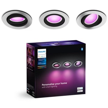 Philips - SETTI 3xLED RGBW Himmennettävä riippuva kattovalaisin Hue CENTURA 1xGU10/4,2W/230V 2000-6500K