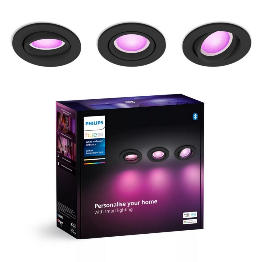 Philips - SETTI 3xLED RGBW Himmennettävä riippuva kattovalaisin Hue CENTURA 1xGU10/4,2W/230V 2000-6500K