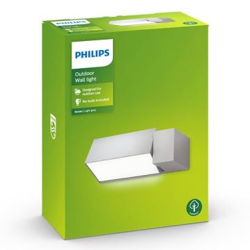 Philips - Ulkoseinävalo BORDER 1xE27/23W/230V IP44 harmaa