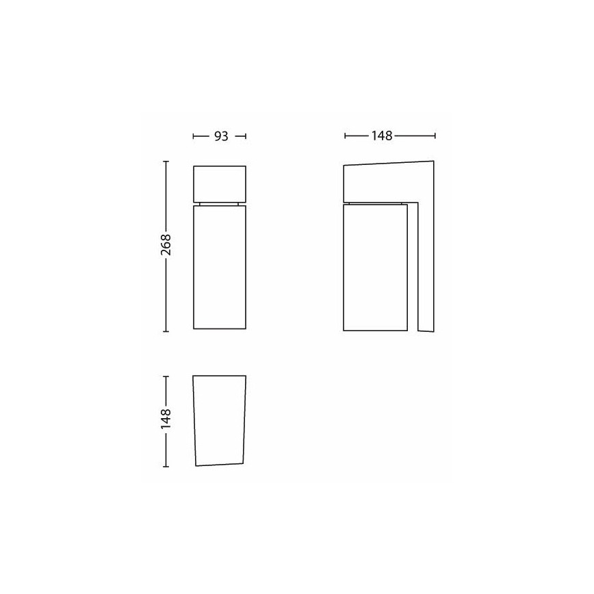 Philips - Ulkoseinävalo BORDER 1xE27/23W/230V IP44 harmaa