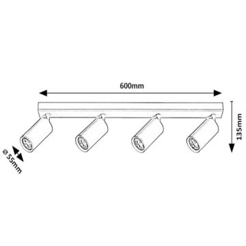 Rabalux - Katon kohdevalo 4xGU10/25W/230V valkoinen