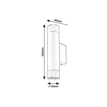 Rabalux - Seinävalaisin ZIRCON 2xGU10/5W/230V