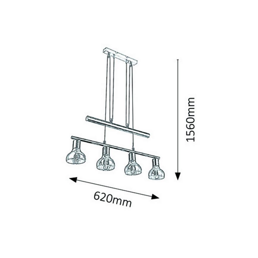 Rabalux 5551 - Kattokruunu narulla HOLLY 4xE14/40W/230V kultainen