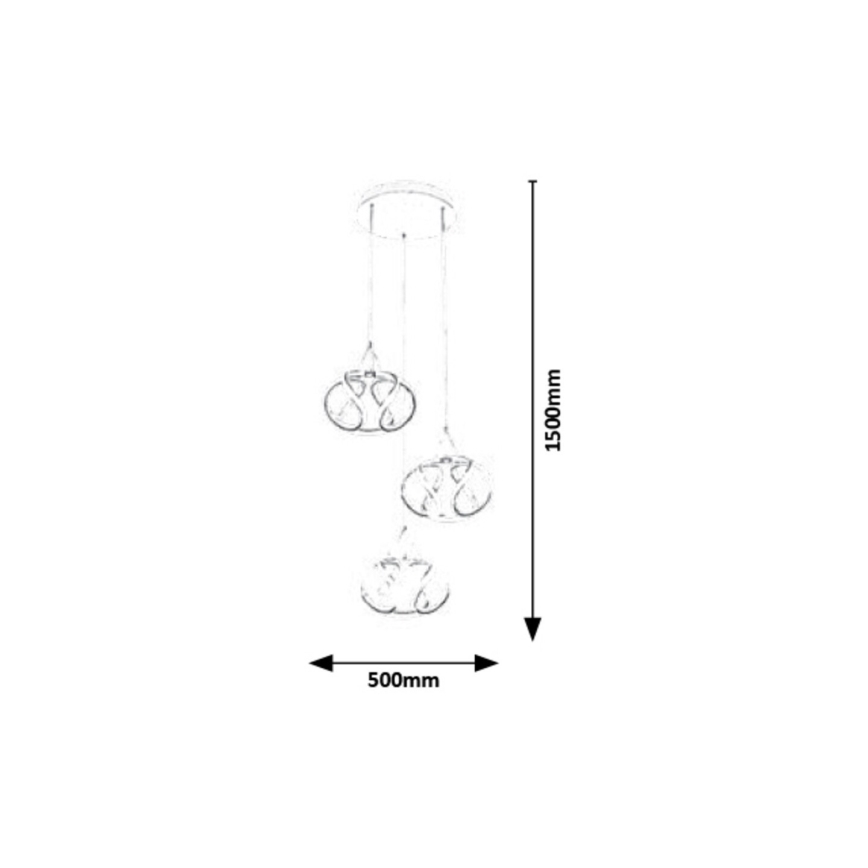 Rabalux - LED-kattokruunu johdossa LED/50W/230V 3000K