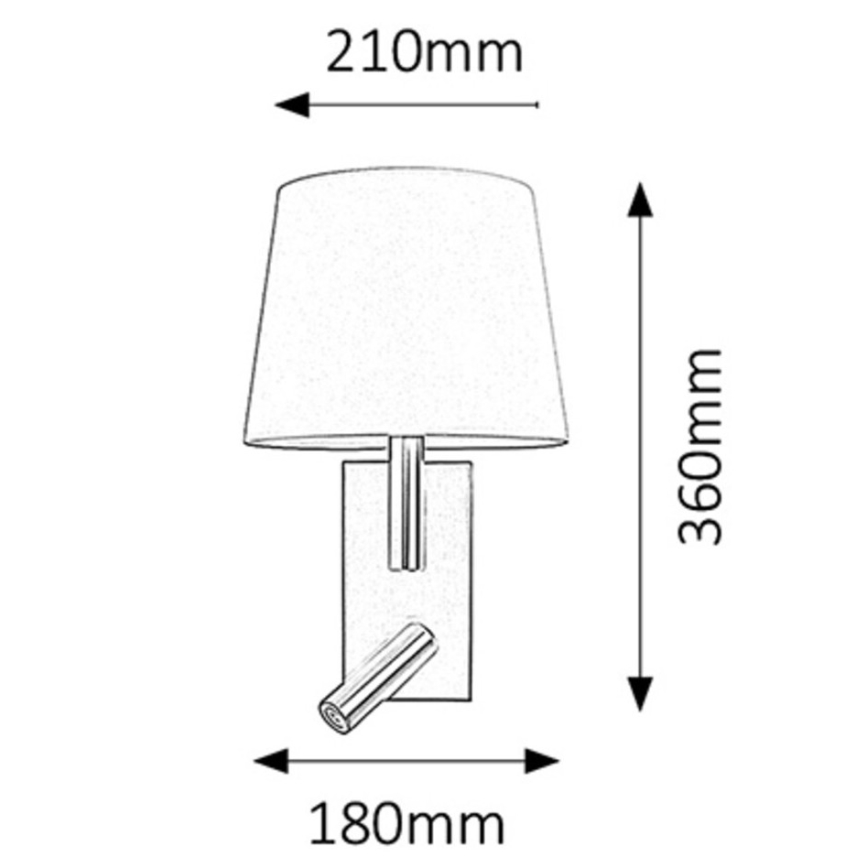 Rabalux - Seinävalaisin E27/40W + LED/3W