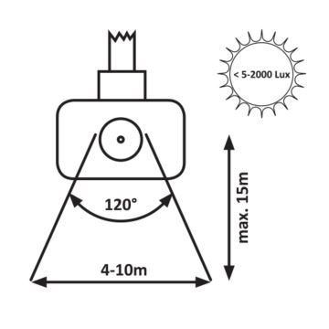 Rabalux - LED-valonheitin anturilla LED/10W/230V 4000K IP44 musta