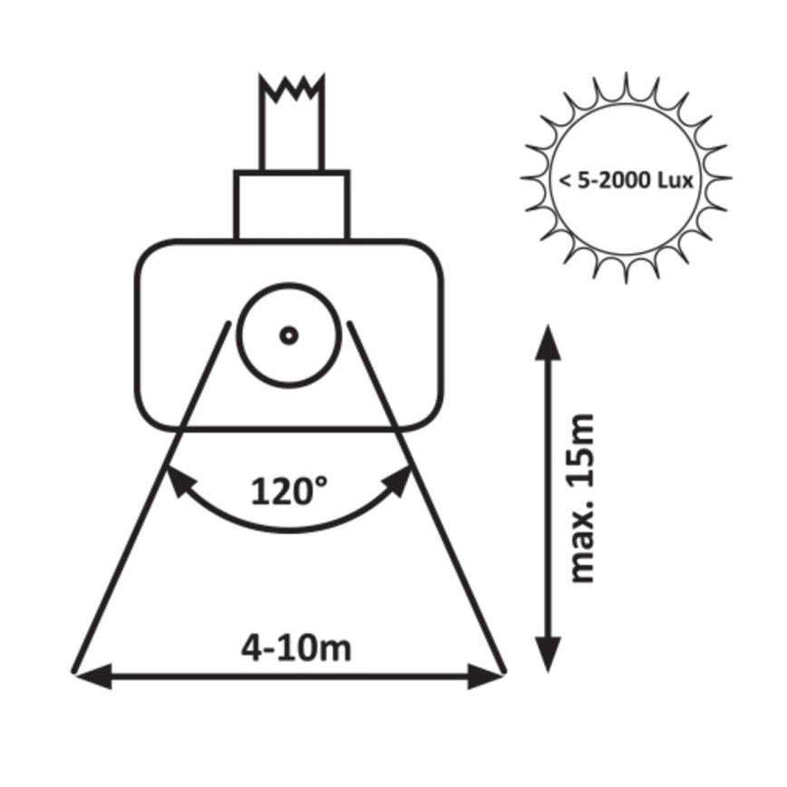 Rabalux - LED-valonheitin anturilla LED/10W/230V 4000K IP44 musta